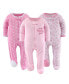 Фото #1 товара Пижама The Peanutshell Floral Love Baby Sleepers, 3-Pack.