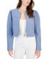 ფოტო #1 პროდუქტის Women's Quilted Puff-Shoulder Zip-Front Jacket