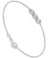 ფოტო #5 პროდუქტის Diamond Three Stone Honeycomb Chain Bracelet (5/8 ct. t.w.) in 14k White Gold