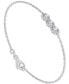 Фото #5 товара Diamond Three Stone Honeycomb Chain Bracelet (5/8 ct. t.w.) in 14k White Gold