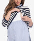 ფოტო #2 პროდუქტის Women's Cotton Maternity Nursing Sweater with Detachable Collar