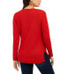 Фото #3 товара Charter Club Women's V Neck Sweater Long Sleeve Ravishing Red M