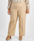 ფოტო #1 პროდუქტის Plus Size Wide-Leg Linen-Blend Pull-On Pants, Created for Macy's