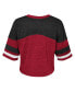 ფოტო #3 პროდუქტის Big Girls Scarlet Distressed Nebraska Huskers Sunday Friday Sleeve Stripe Jersey T-shirt