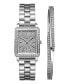 ფოტო #1 პროდუქტის Women's Cristal Quartz Silver Stainless Steel Watch Set, 28mm