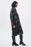 Check knit jacquard coat