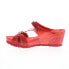 Think! Zilli Z-Strap 80324-72 Womens Red Leather Strap Wedges Sandals Shoes