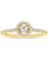 ფოტო #3 პროდუქტის Diamond Halo Engagement Ring (1/4 ct. t.w.) in 14k White, Yellow or Rose Gold