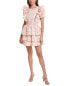 Sail To Sable Flutter Sleeve Mini Dress Women's Pink S