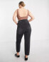 DTT Plus Katy high waisted cropped straight jeans in washed black