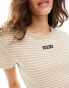 Levi's Rickie t-shirt with small logo in cream stripe