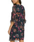 Фото #2 товара Women's Printed Chiffon Bell-Sleeve Dress