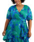 Фото #6 товара Платье Tahari plus Size Printed Faux-Wrap Ruffle-Hem