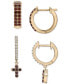 ფოტო #1 პროდუქტის 2-Pc. Set Garnet (1/2 ct. t.w.) & Lab-grown White Sapphire (1/4 ct. t.w.) Hoop & Cross Dangle Hoop Earrings set in 14k Gold-Plated Sterling Silver