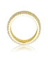 ფოტო #2 პროდუქტის RA 14K Gold Plated Baguette Cubic Zirconia Wide Band Ring