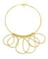 Gold Textured Ring Bib Wire Necklace