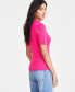 Фото #2 товара Women's Johnny Collar Short-Sleeve Pullover, Created for Macy's