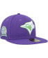 ფოტო #2 პროდუქტის Men's Purple Toronto Blue Jays Lime Side Patch 59FIFTY Fitted Hat