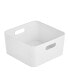 Фото #2 товара Medium Metal Kitchen Storage Container Bin Basket with Handles, White