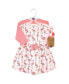 Baby Girl Organic Cotton Dress and Cardigan, Pink Flamingo