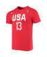 Фото #3 товара Women's Sylvia Fowles USA Basketball Red Name and Number Performance T-shirt