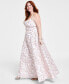 Фото #3 товара Trendy Plus Size Metallic-Jacquard Sleeveless Gown