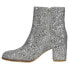 Corkys Razzle Dazzle Glitter Zippered Booties Womens Silver Casual Boots 81-0013