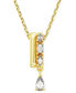 Фото #1 товара Swarovski gold-Tone Crystal & Polished Bar Pendant Necklace, 15" + 2" extender