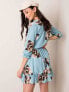 Фото #1 товара Женское шифоновое платье с цветами Factory Price голубой