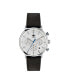 ფოტო #1 პროდუქტის Unisex Chrono Code One Chrono Black Leather Strap Watch 40mm