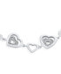 ფოტო #3 პროდუქტის Romantic Bridal Clear Pave Cubic Zirconia AAA CZ Alternating Open Multi Hearts Shape Bracelet For Women Girlfriend Wedding Rhodium Plated Brass 7 Inch