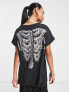 AllSaints Hedda Imogen boy tee with back print in black