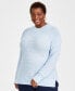 Фото #1 товара Plus Size Striped Tunic Sweater, Created for Macy's