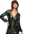 Фото #2 товара Платье Супердрай с пайетками и оборками, цвет Лесная зелень