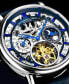 Men's Automatic Blue Alligator Embossed Genuine Leather Strap Watch 43mm