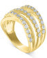 ფოტო #3 პროდუქტის Diamond Multirow Crossover Statement Ring (1/10 ct. t.w.)