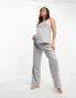 ASOS DESIGN Maternity exclusive mix & match cotton pyjama vest in grey marl