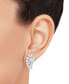 Cubic Zirconia Cluster Drop Earrings in Sterling Silver