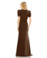 Women's Ieena Plunge Neck Puff Sleeve Cut Out Gown