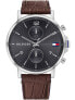 Фото #1 товара Мужские наручные часы с коричневым кожаным ремешком Tommy Hilfiger 1710416 Daniel mens 44mm 5ATM