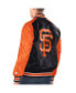 ფოტო #2 პროდუქტის Men's Black, Orange San Francisco Giants Varsity Satin Full-Snap Jacket