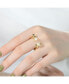 Фото #2 товара Sterling Silver with 14K Gold Plated and 5MM freshwater Pearls Modern Ring