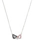 Фото #3 товара Faux Stone Signature Heart Link Pendant Necklace