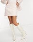 Фото #2 товара Miss Selfridge pelmet boucle mini skirt in pink and white check