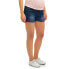 Фото #4 товара Oh! Mamma Shorts Medium Women's Blue Frayed Hem and Full Panel Waistband Pull On