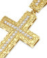 Фото #2 товара Men's Diamond Textured Cross Pendant (1/4 ct. t.w.) in 10k gold