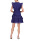 Фото #2 товара Women's Printed Flutter-Sleeve Wrap Mini Dress