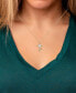 ფოტო #2 პროდუქტის Cultured Freshwater Pearl (4-1/2mm) Looped Cross 18" Pendant Necklace in 10k Gold