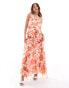 Forever New one shoulder ruffle maxi dress in poppy print Mohnblumen-Print in Rot, 40 - фото #3