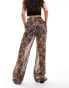 ASOS DESIGN pull on trouser with sheer overlay in abstract print